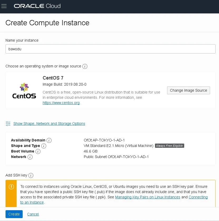 创建Create Compute Instance